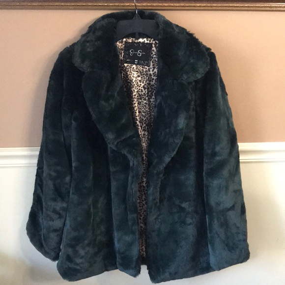 Jessica Simpson Faux Fur Leopard Lined Jacket - Picture 2 of 8